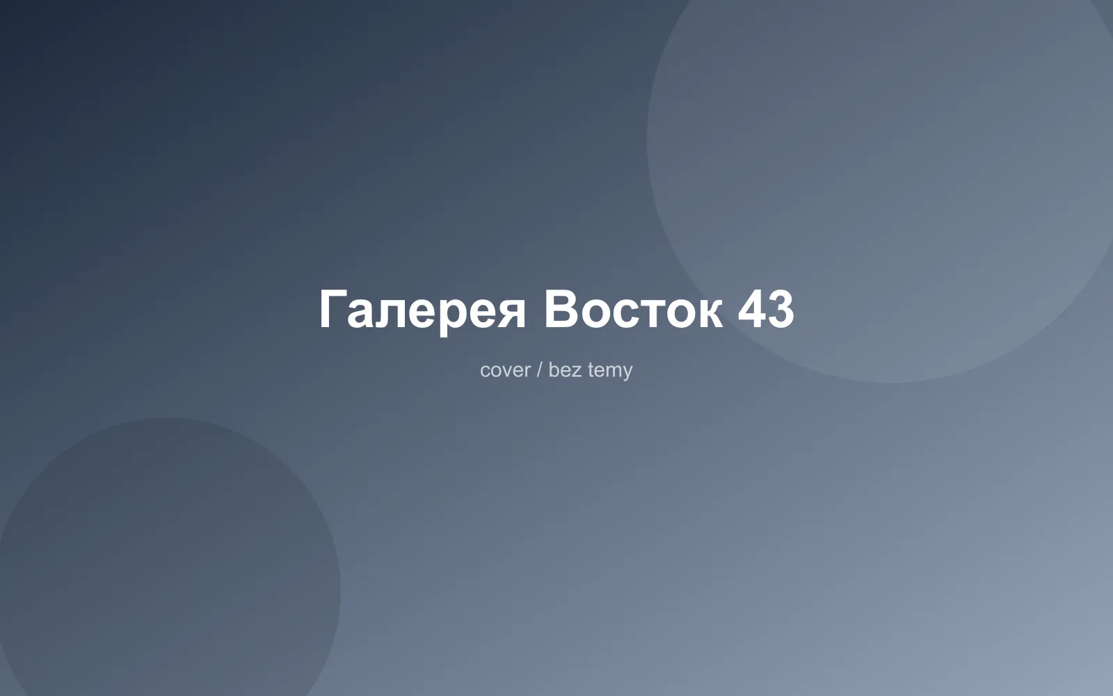 Галерея Восток 43