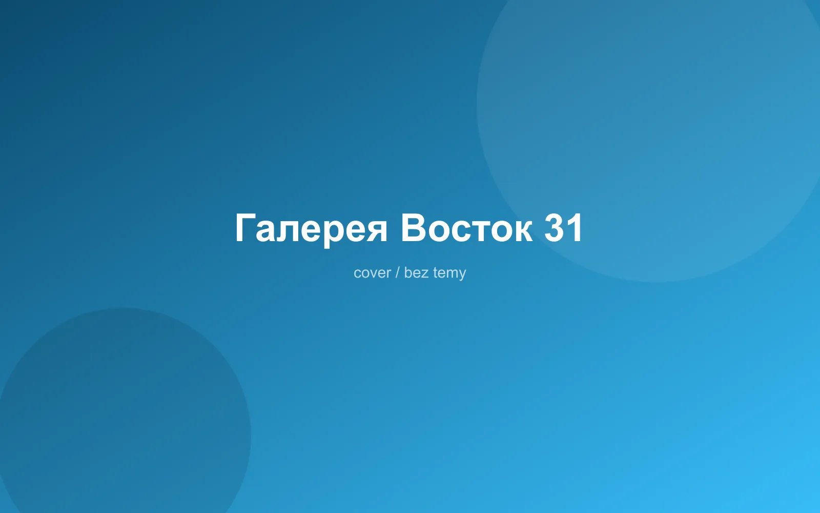 Галерея Восток 31